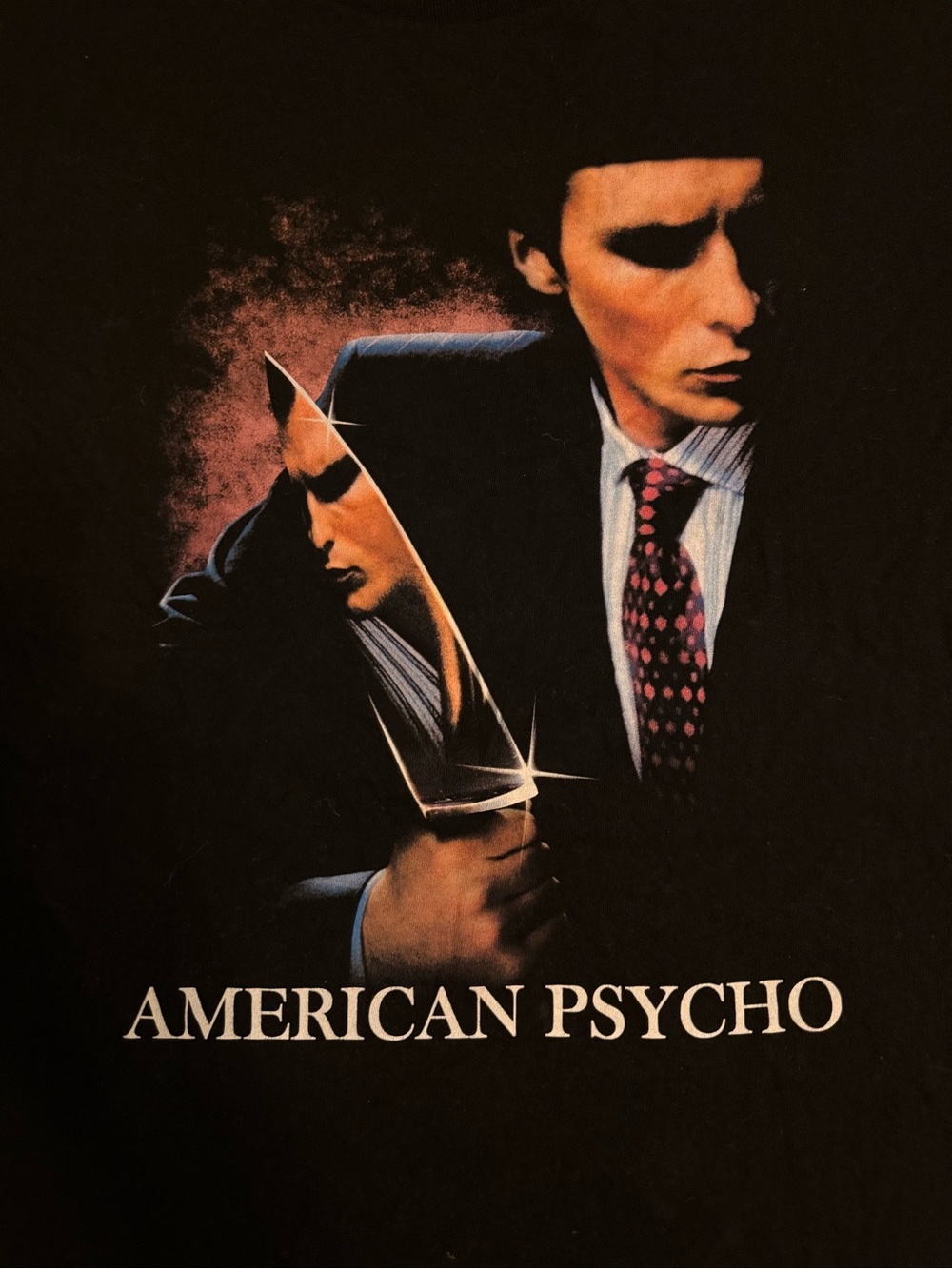 American Psycho Black Graphic Men's Cotton Tee with Portrait Print - Picture 5 of 5